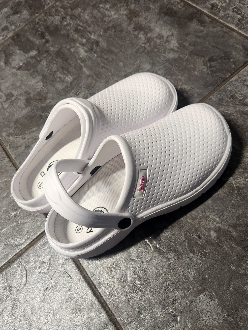 Croxy White Women's Slip-On Clogs with  Heel Strap